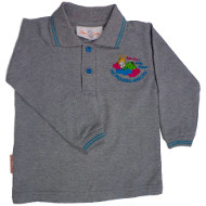 uniforme escolar JARDÍN INFANTIL LOS ANGELITOS - Polera pique con cuello manga larga gris